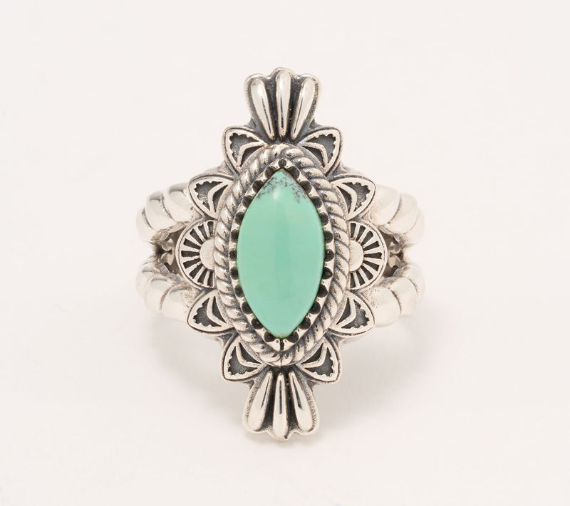 American West Sterling Marquise Gemstone Rope Ring — View 13