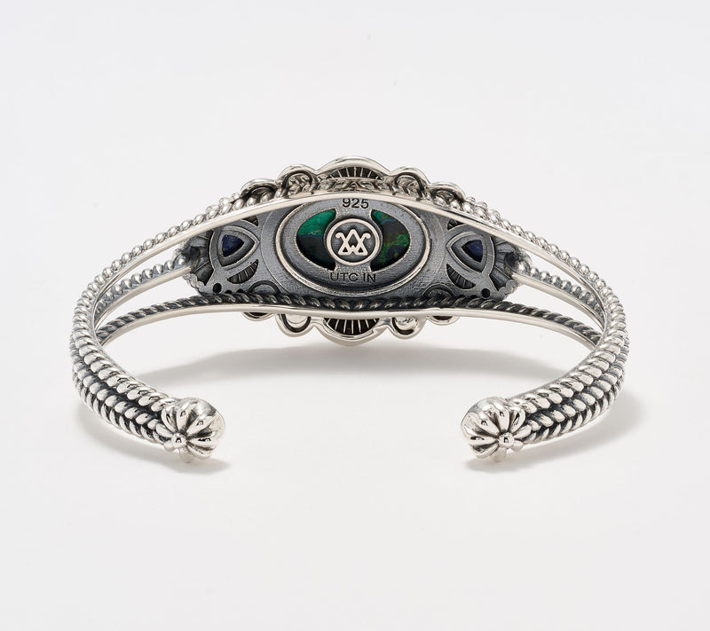 American West Sterling Oval & Trillion Gemstone Cuff — View 2