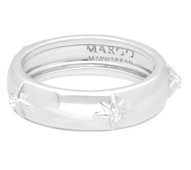 Margo Manhattan Sterling Gemstone Stella Band Ring — View 9