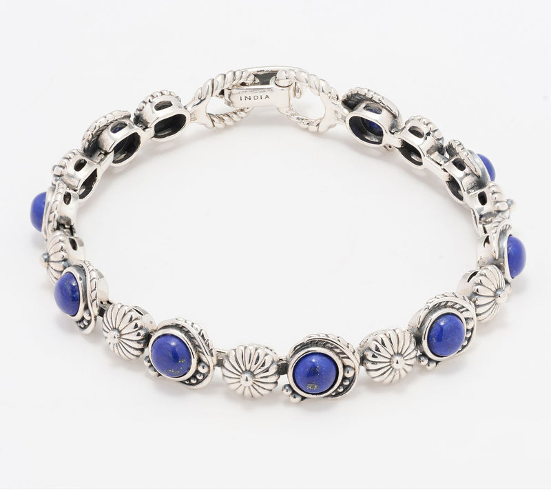 American West Sterling Leaf & Concha Gemstone Link Bracelet — View 13
