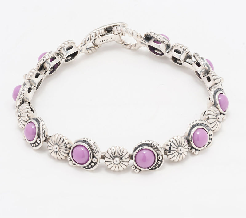 American West Sterling Leaf & Concha Gemstone Link Bracelet — View 14