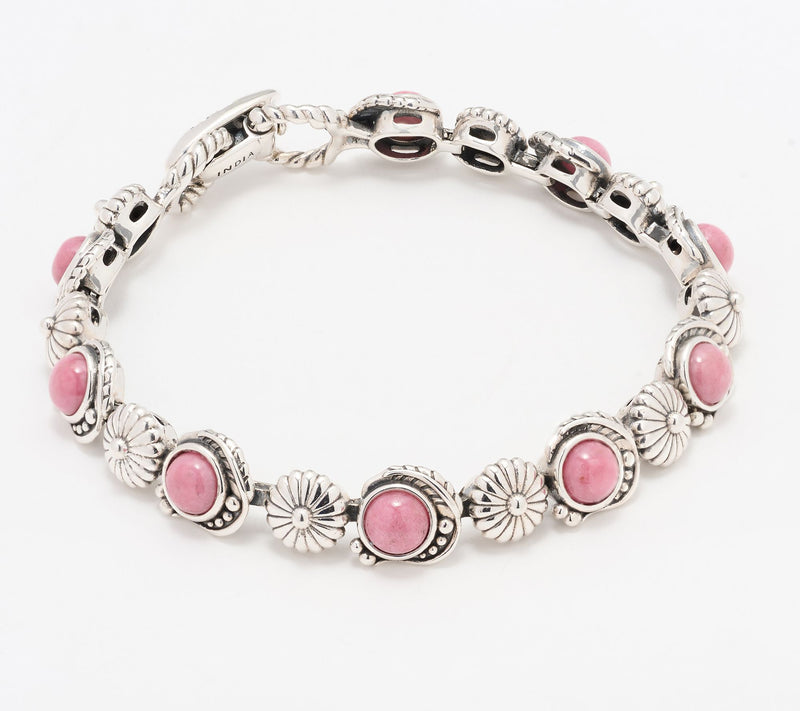 American West Sterling Leaf & Concha Gemstone Link Bracelet — View 15