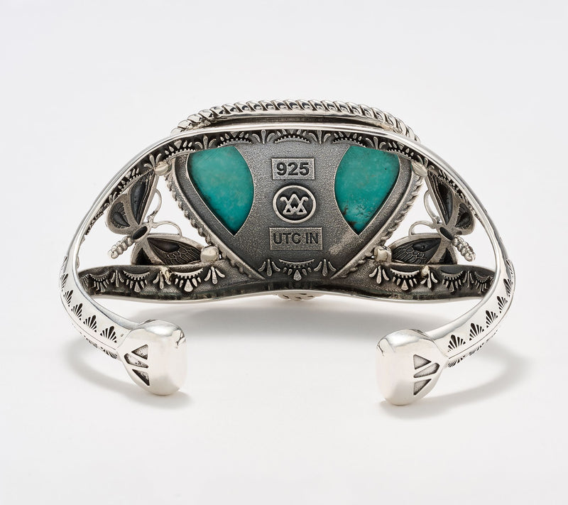 American West Sterling Kingman Turquoise Butterfly Cuff — View 2