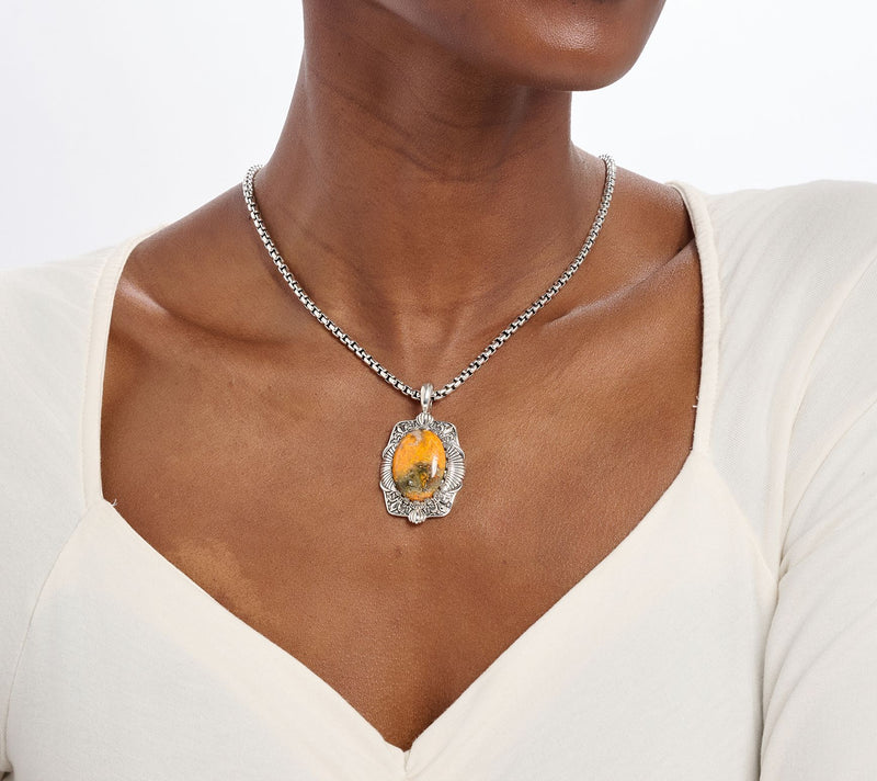 American West Sterling Oval Gemstone Enhancer — View 5