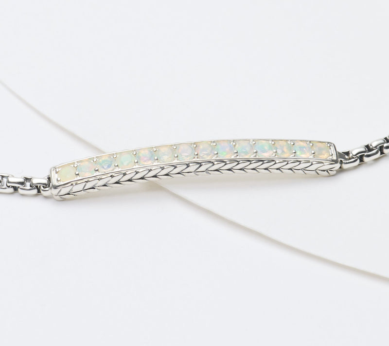 JAI Sterling Silver Exotic Gemstone 2.7mm Box Chain Bracelet — View 10