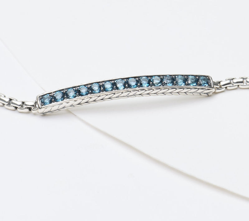 JAI Sterling Silver Exotic Gemstone 2.7mm Box Chain Bracelet — View 13