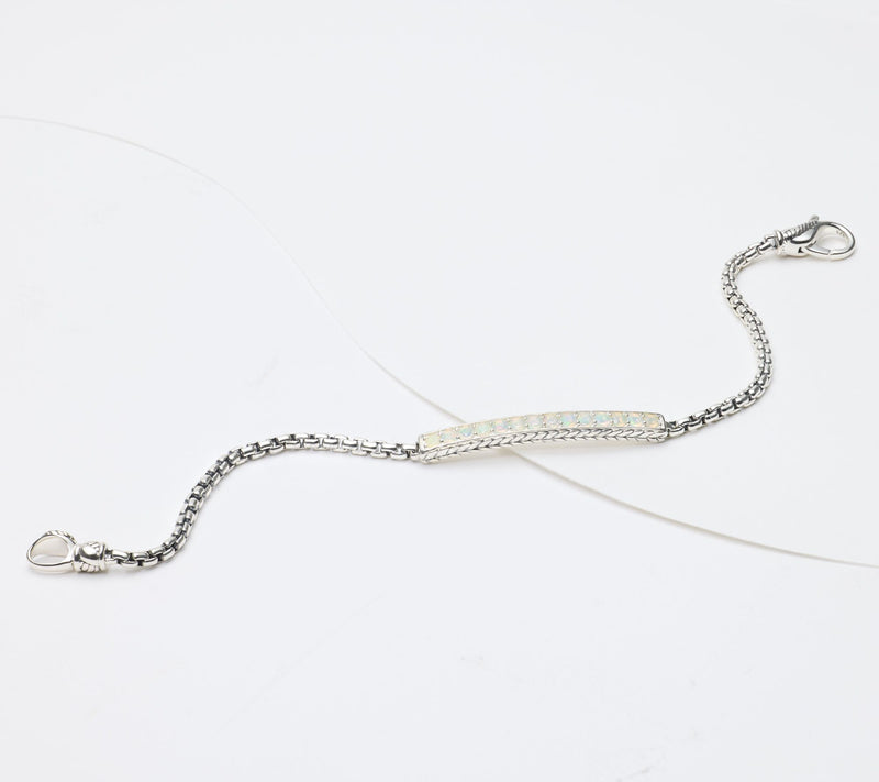 JAI Sterling Silver Exotic Gemstone 2.7mm Box Chain Bracelet — View 3