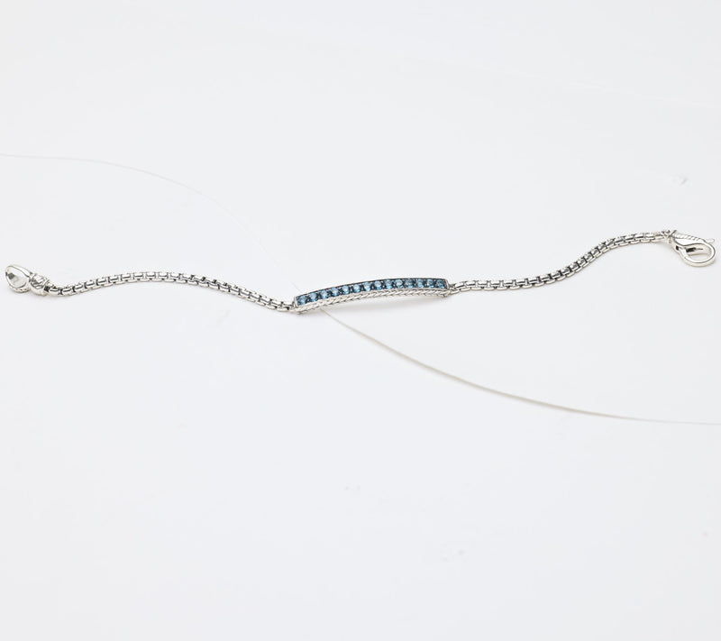 JAI Sterling Silver Exotic Gemstone 2.7mm Box Chain Bracelet — View 5