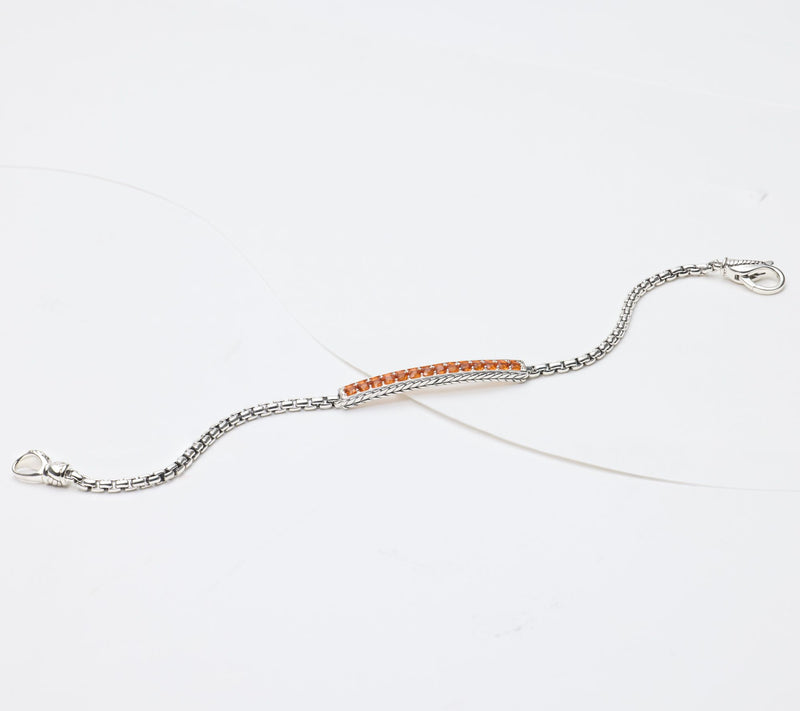JAI Sterling Silver Exotic Gemstone 2.7mm Box Chain Bracelet — View 7