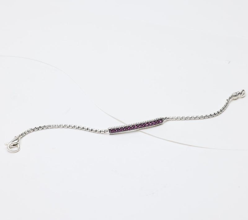 JAI Sterling Silver Exotic Gemstone 2.7mm Box Chain Bracelet — View 9