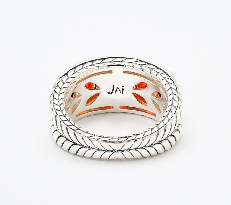JAI Sterling Silver Gemstone & Diamond Graduated Ring — View 3