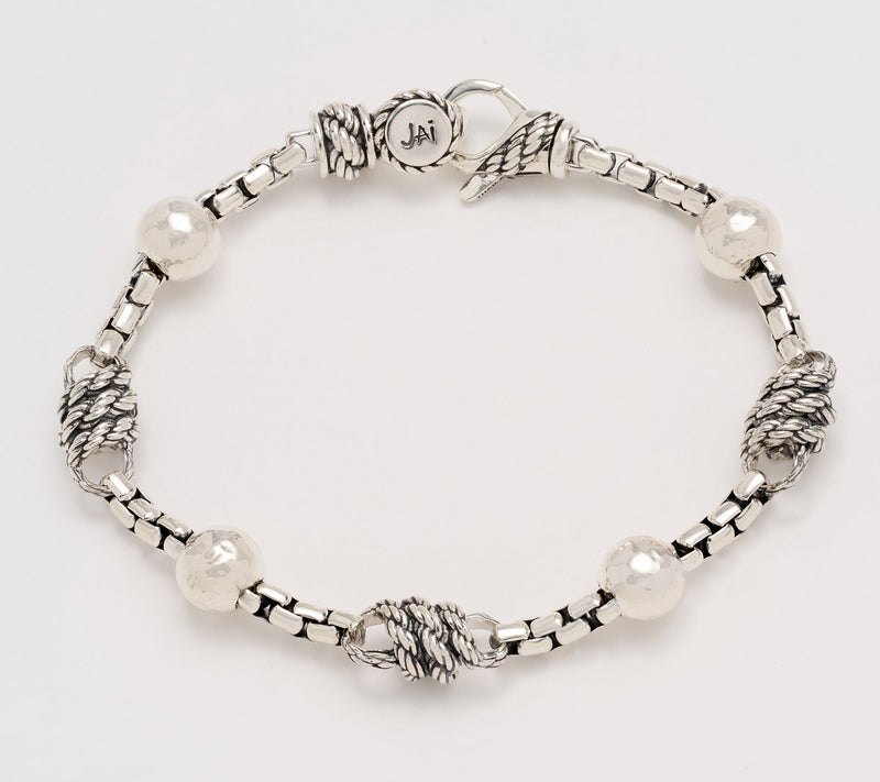 JAI Ireland Sterling Silver Cara Rope 3.7mm Box Chain Bracelet, 18.2g — Main view
