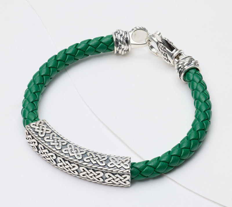 JAI Ireland Sterling Silver Sailor's Knot Station Leather Bracelet — View 5