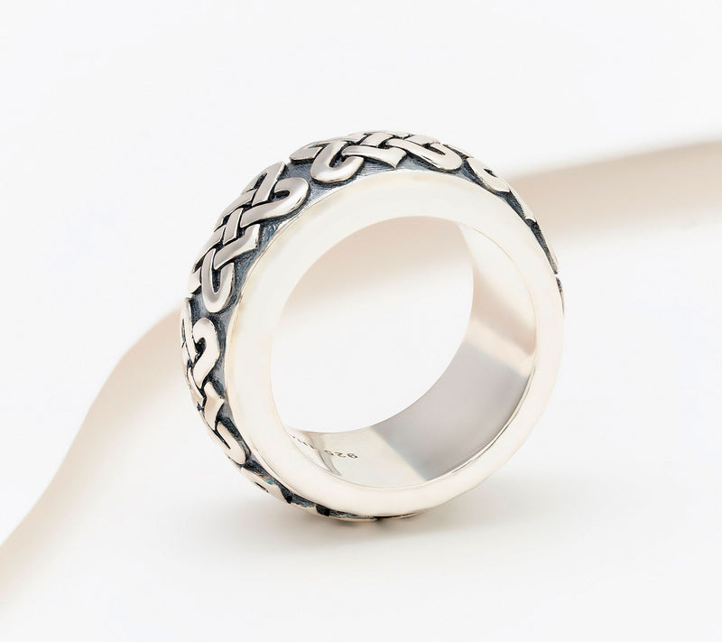 JAI Ireland Sterling Silver Sailor's Knot Carved Spinner Ring — View 2