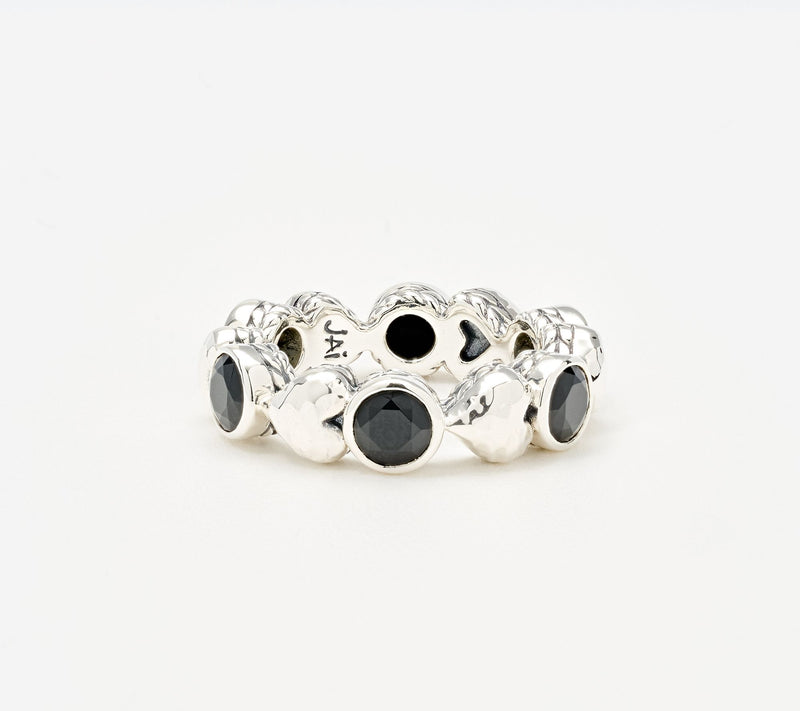 JAI Sterling Silver Gemstone Symbols of Love Heart Band Ring — View 14