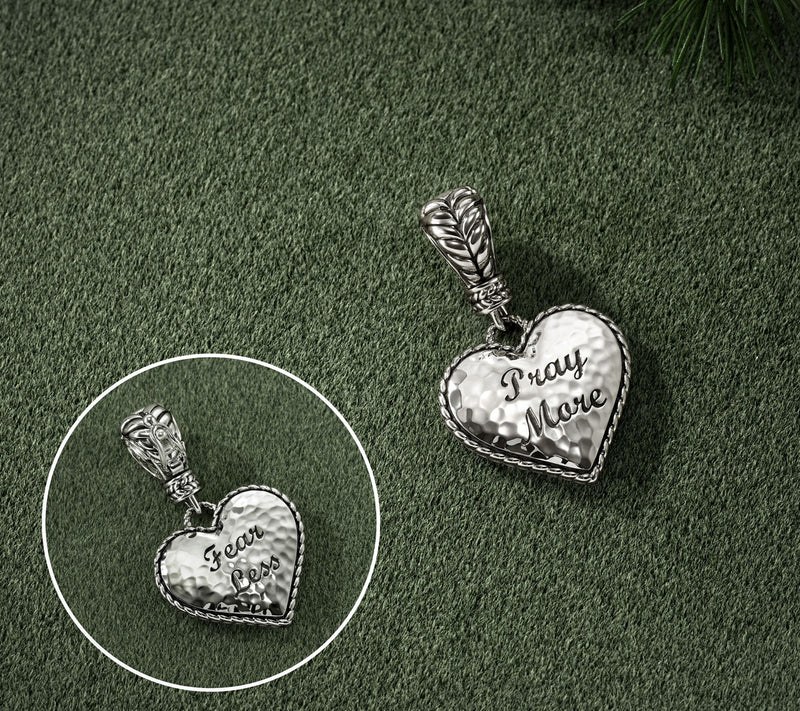 JAI Sterling Silver Reversible Message Heart Enhancer, 9g — View 4