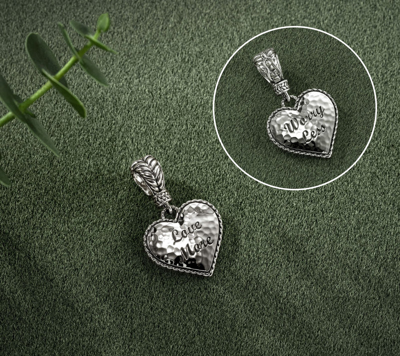 JAI Sterling Silver Reversible Message Heart Enhancer, 9g — View 3