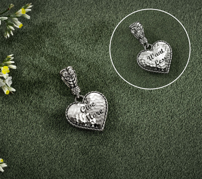 JAI Sterling Silver Reversible Message Heart Enhancer, 9g — View 5