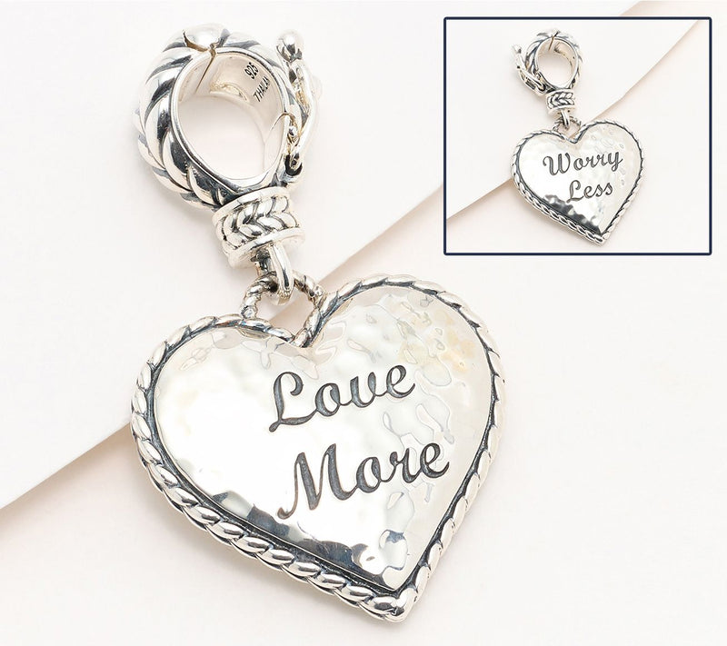 JAI Sterling Silver Reversible Message Heart Enhancer, 9g — Main view