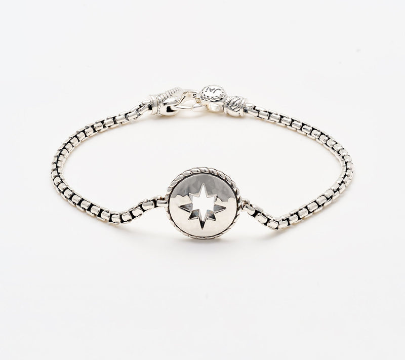 JAI Sterling Silver Symbols of Love Station 2.7mm Bracelet — View 9