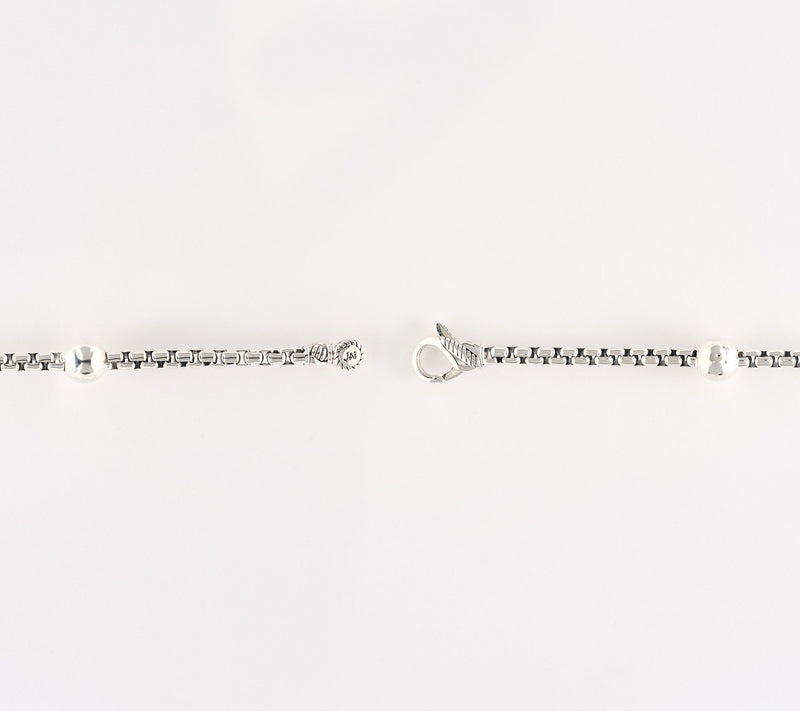 JAI Sterling Silver Enamel Sports Symbol 3.7mm Box Chain Bracelet, 12g — View 3