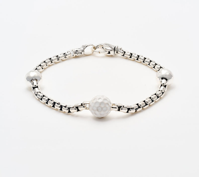 JAI Sterling Silver Enamel Sports Symbol 3.7mm Box Chain Bracelet, 12g — View 20