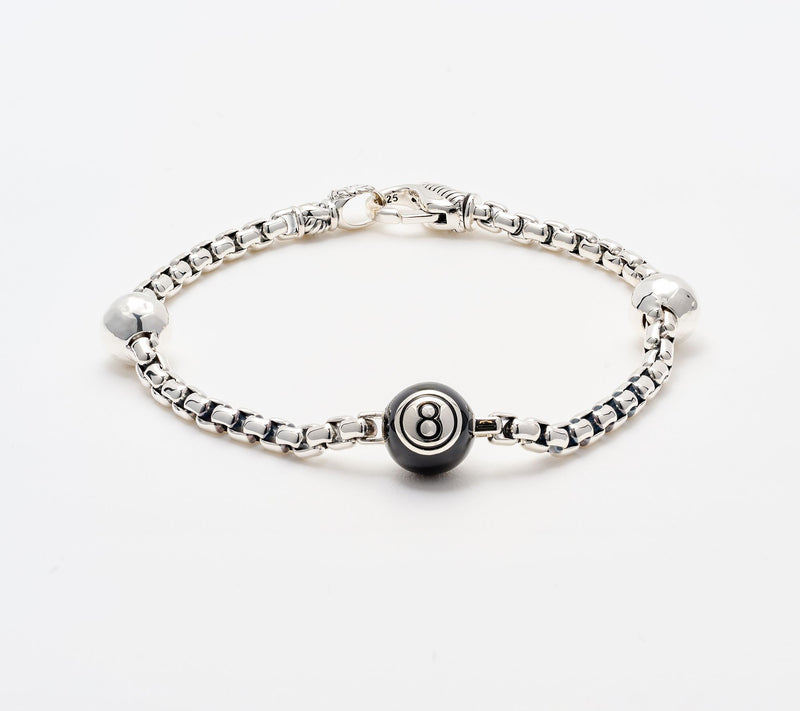 JAI Sterling Silver Enamel Sports Symbol 3.7mm Box Chain Bracelet, 12g — View 14