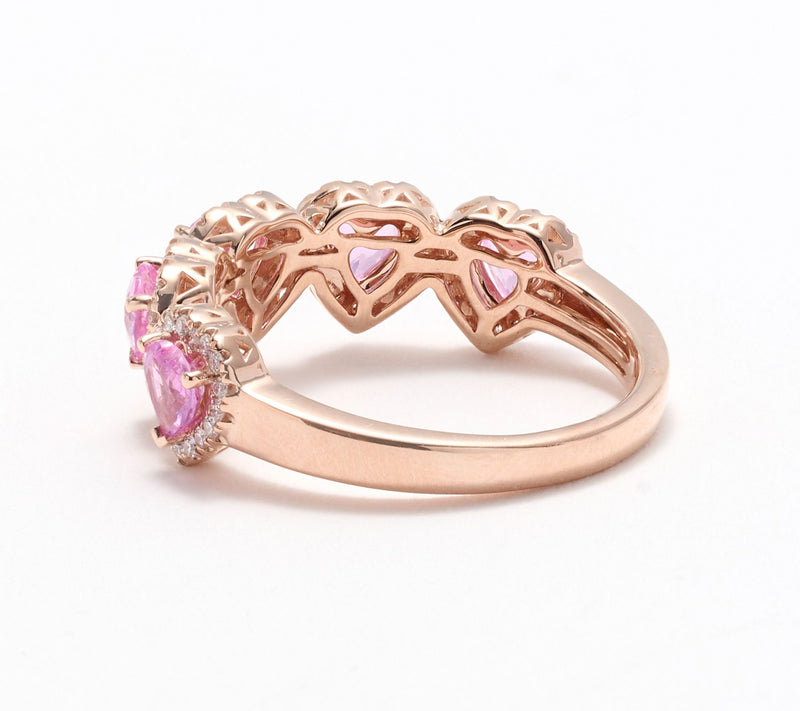 Effy 14K Rose Gold Diamond & Pink Sapphire Ring — View 2