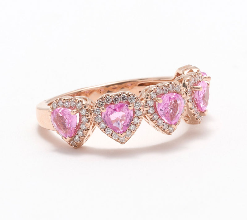 Effy 14K Rose Gold Diamond & Pink Sapphire Ring — Main view