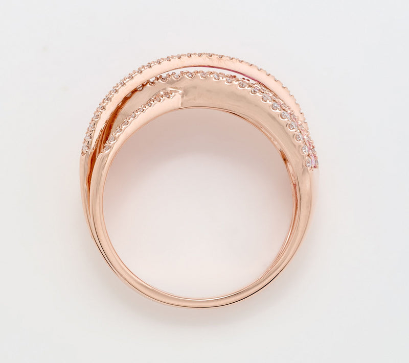Effy 14K Rose Gold Diamond & Pink Sapphire Ring — View 2