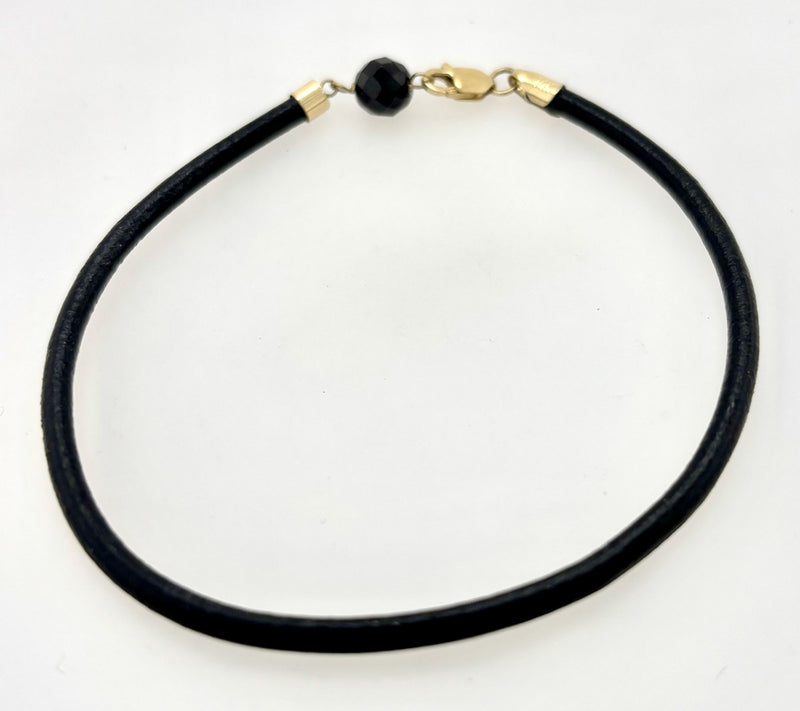 Alkeme14K Gold "Into the Night" Leather & Gemstone Bracelet — View 5