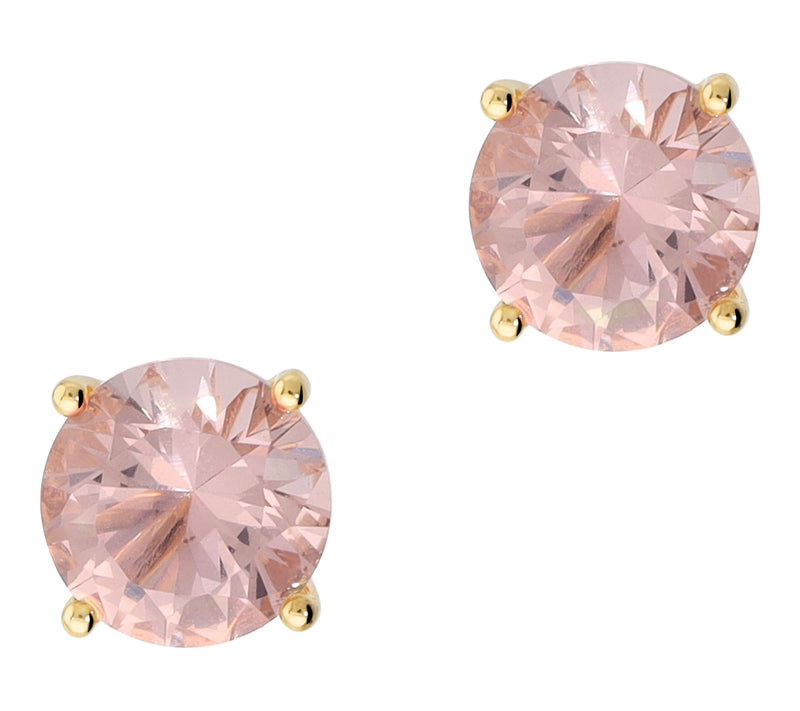 Diamonique Pink Solitaire Stud Earrings, Sterling Silver — View 9