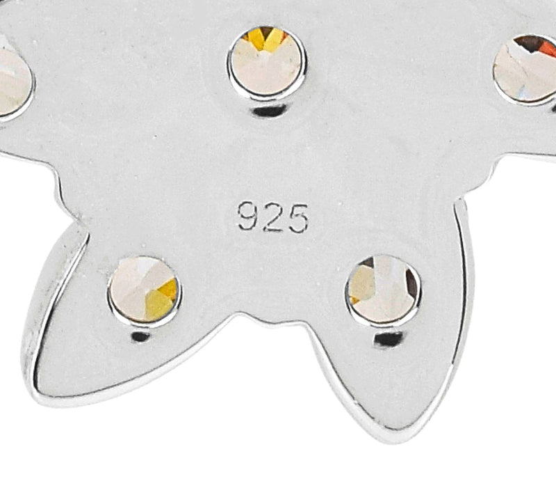Diamonique Floral Pendant, Sterling Silver — View 5
