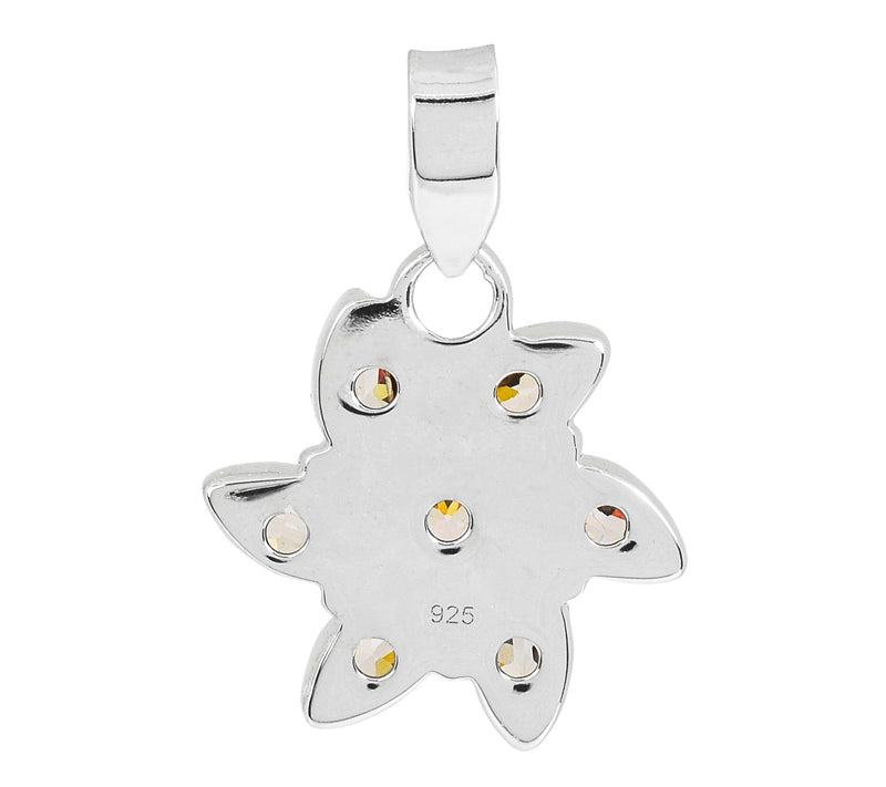 Diamonique Floral Pendant, Sterling Silver — View 4