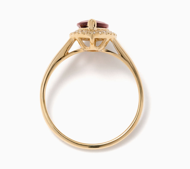 Effy 14K Gold Diamond & Garnet Ring — View 2