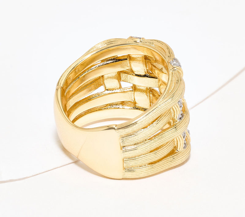 David Markstein Lab Grown Diamond 0.44 cttw Woven Ring, Sterling — View 6