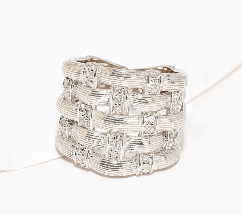David Markstein Lab Grown Diamond 0.44 cttw Woven Ring, Sterling — View 3