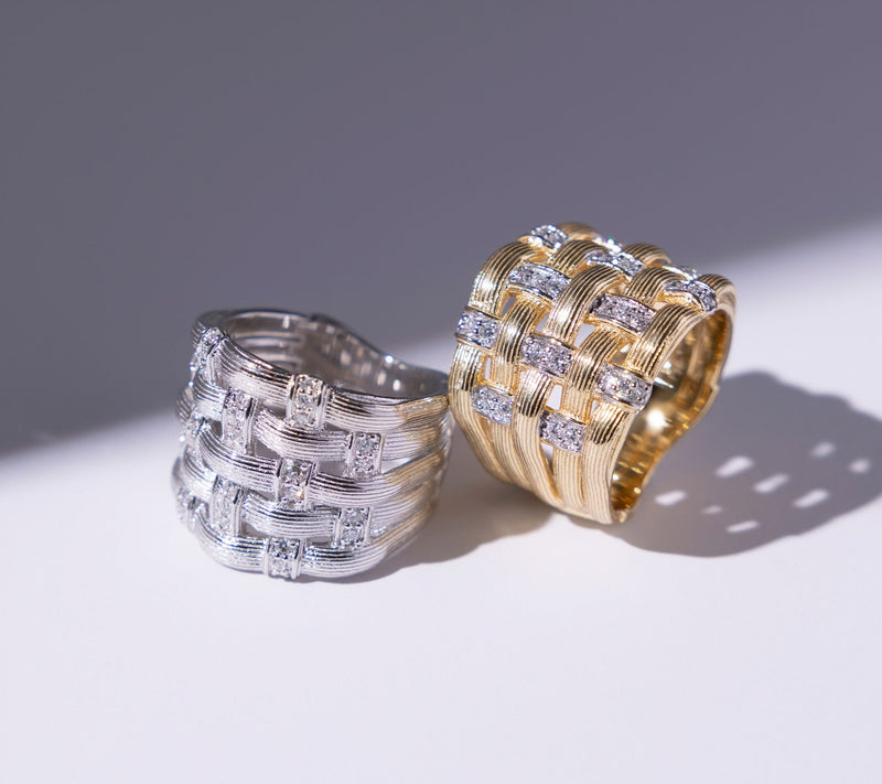 David Markstein Lab Grown Diamond 0.44 cttw Woven Ring, Sterling — View 7