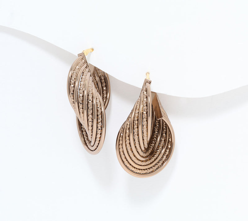 David Markstein Bronze Bold Swirling Hoop Earrings — View 12