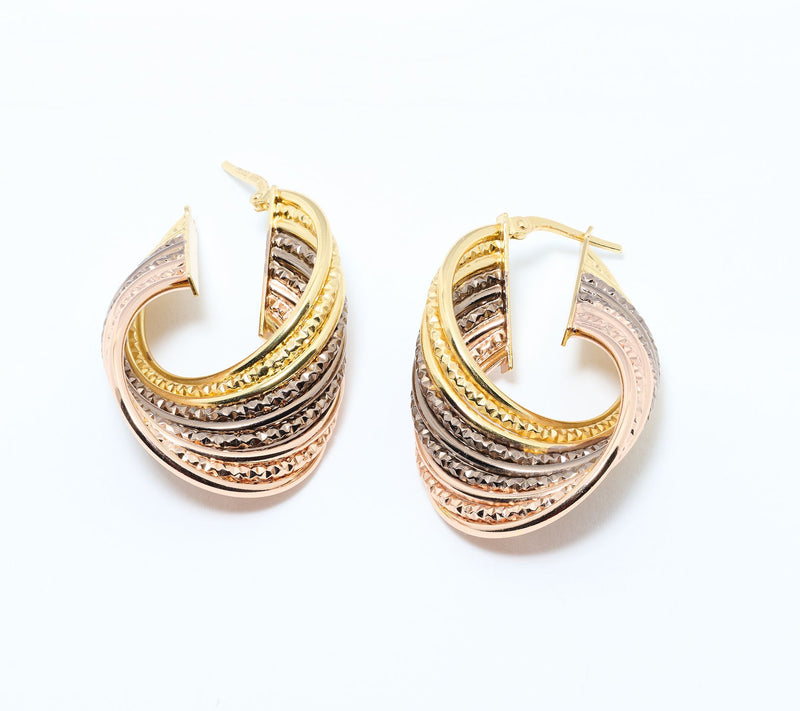 David Markstein Bronze Bold Swirling Hoop Earrings — View 2