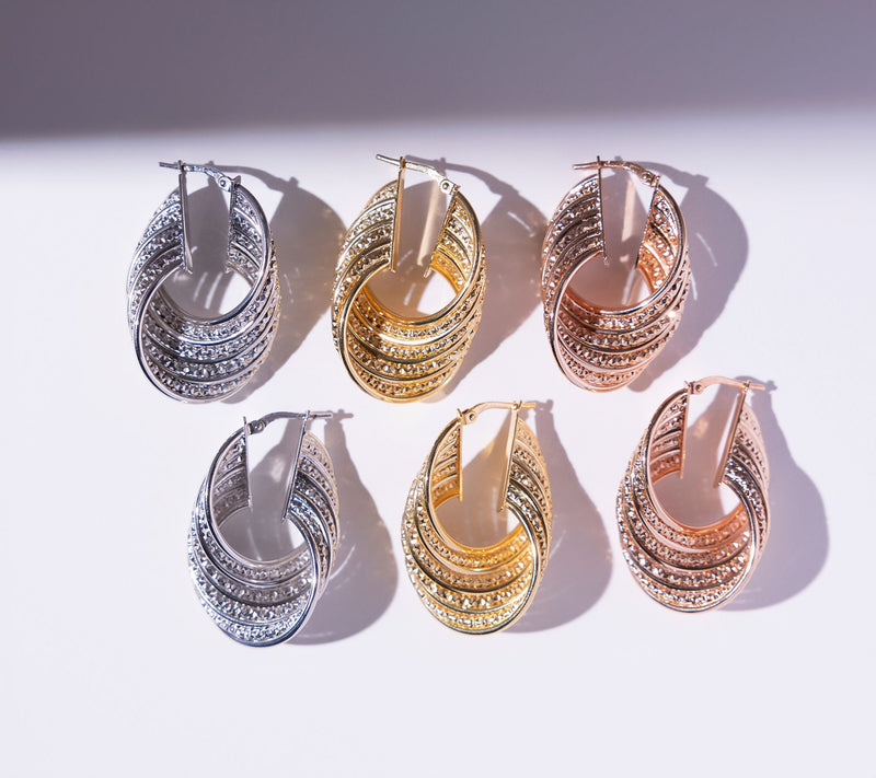 David Markstein Bronze Bold Swirling Hoop Earrings — View 3