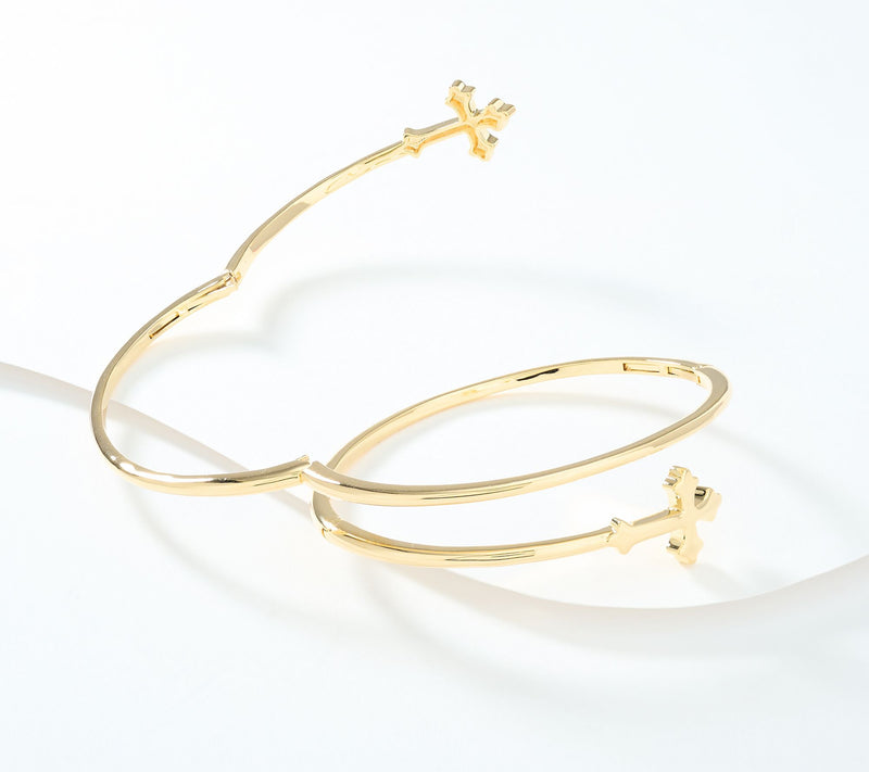 David Markstein Bronze Nuovo Multi-Hinge Cross Bangle — View 3