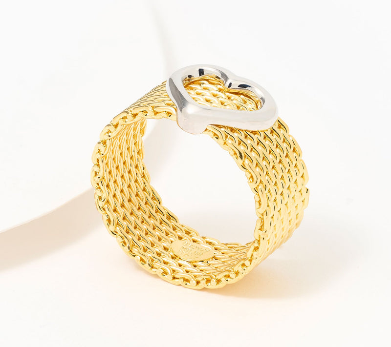 David Markstein Bronze Couture Mesh Heart Ring — View 3