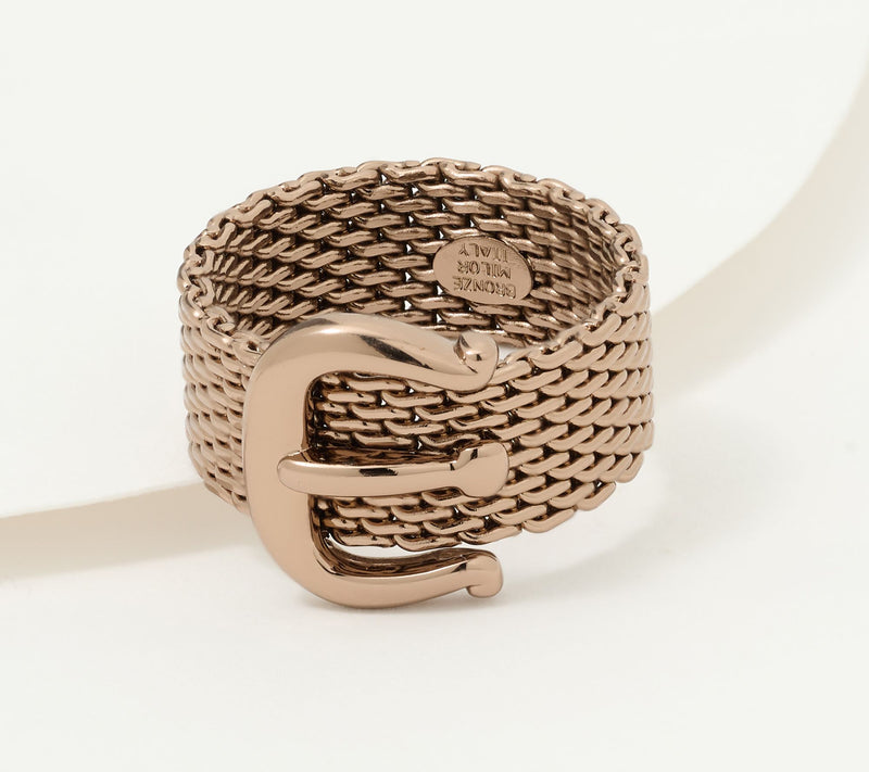 David Markstein Bronze Couture Mesh Buckle Ring — View 14