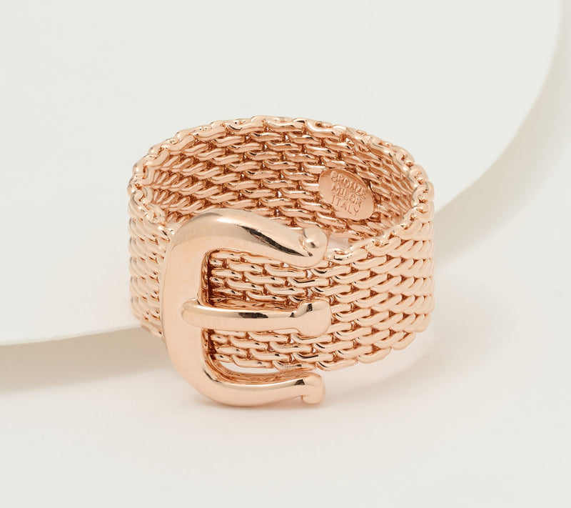 David Markstein Bronze Couture Mesh Buckle Ring — View 15