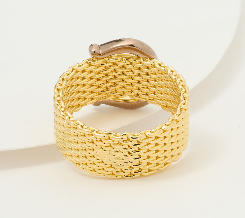David Markstein Bronze Couture Mesh Buckle Ring — View 6