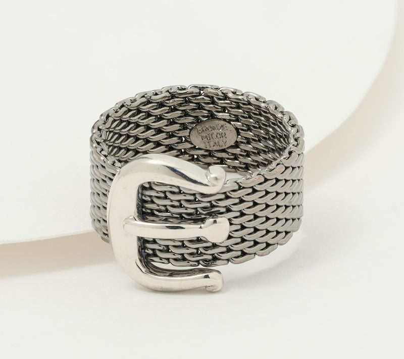 David Markstein Bronze Couture Mesh Buckle Ring — View 18