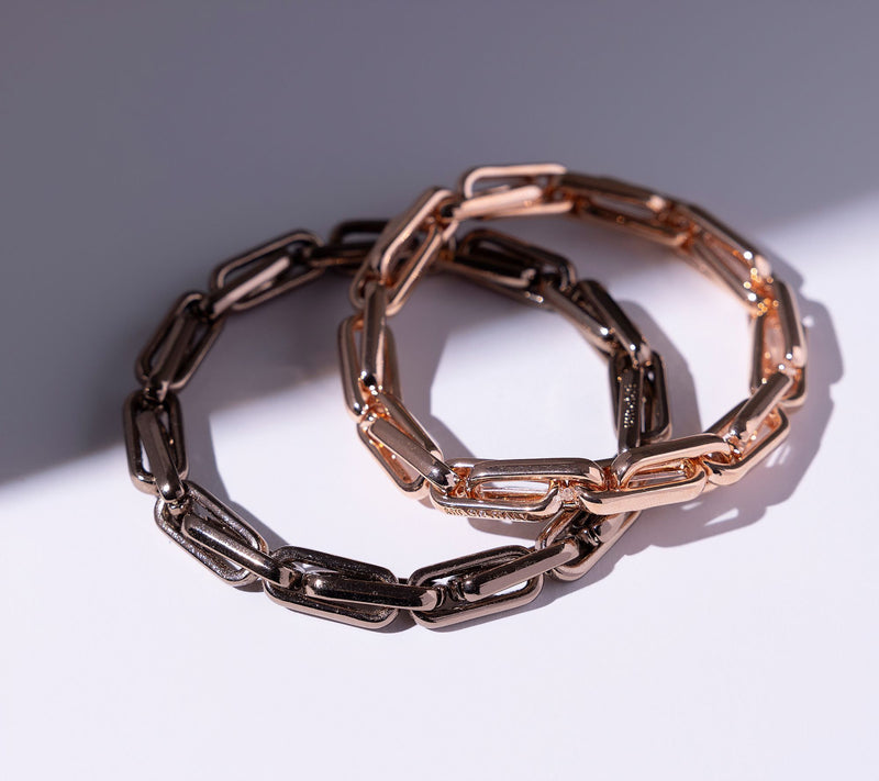 David Markstein Bronze Bold Status Link Stretch Bracelet — View 3