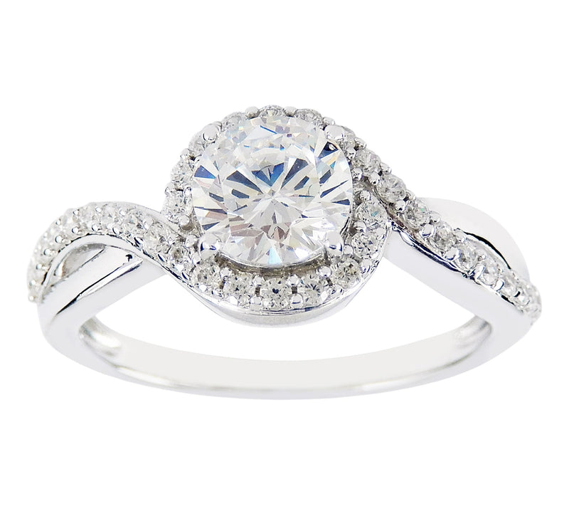 Diamonique High Way Ring, Sterling Silver — Main view