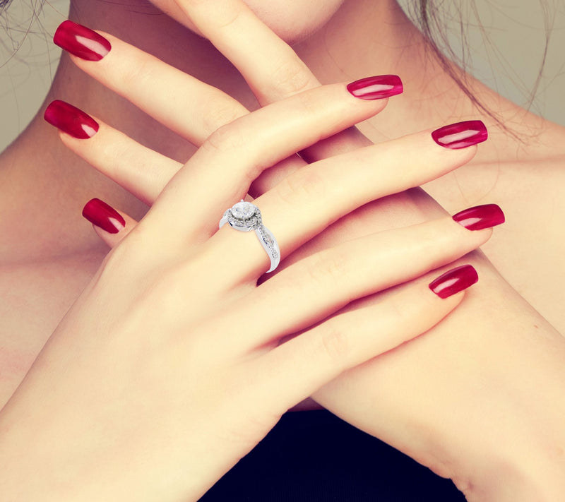 Diamonique High Way Ring, Sterling Silver — View 3